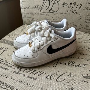 Nike Air Force One White and Black Sneakers